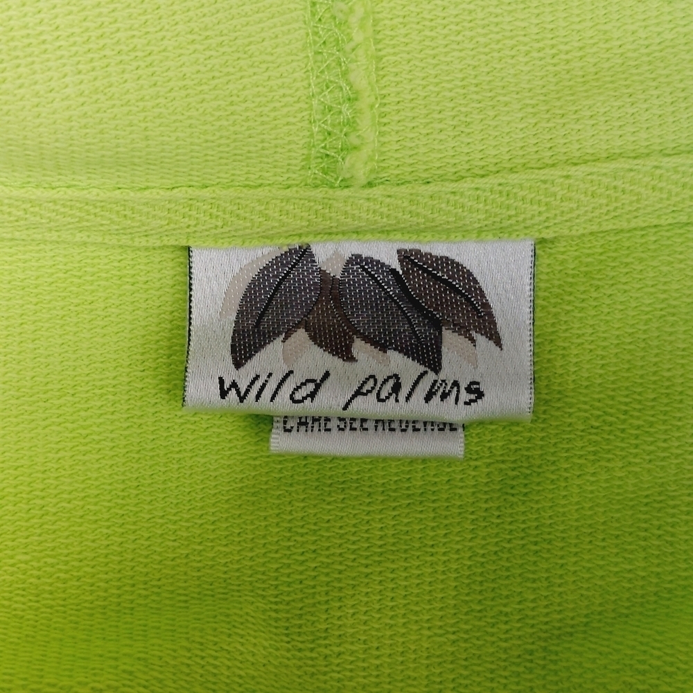Wild Palms Green Cotton Distressed Hooded Sweatshirt P3774 - Picture 5 of 8